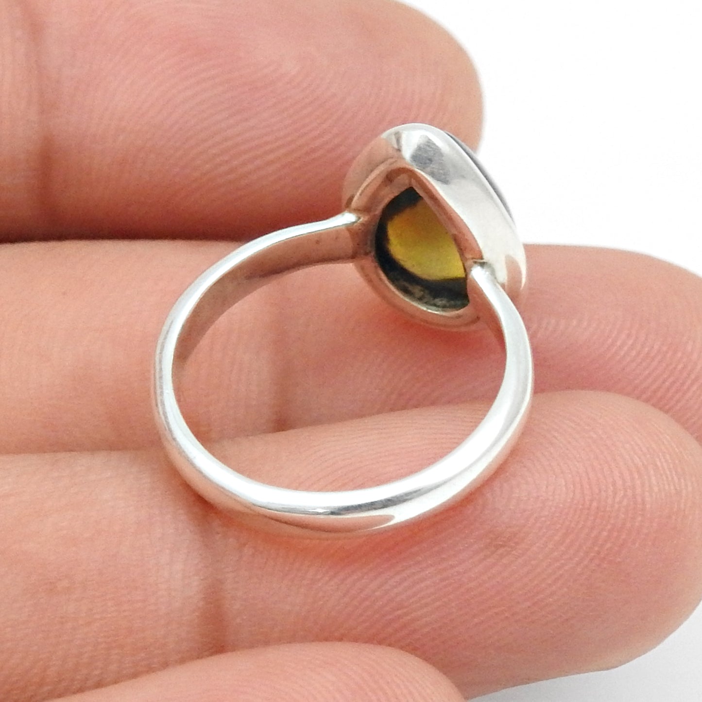 Black Opal Gemstone 925 Sterling Silver Statement Unique Band Wife Ring