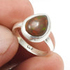 Pear Black Opal Stone 925 Silver Elegant Christmas Gift Band Bezel Wife Ring Jewelry