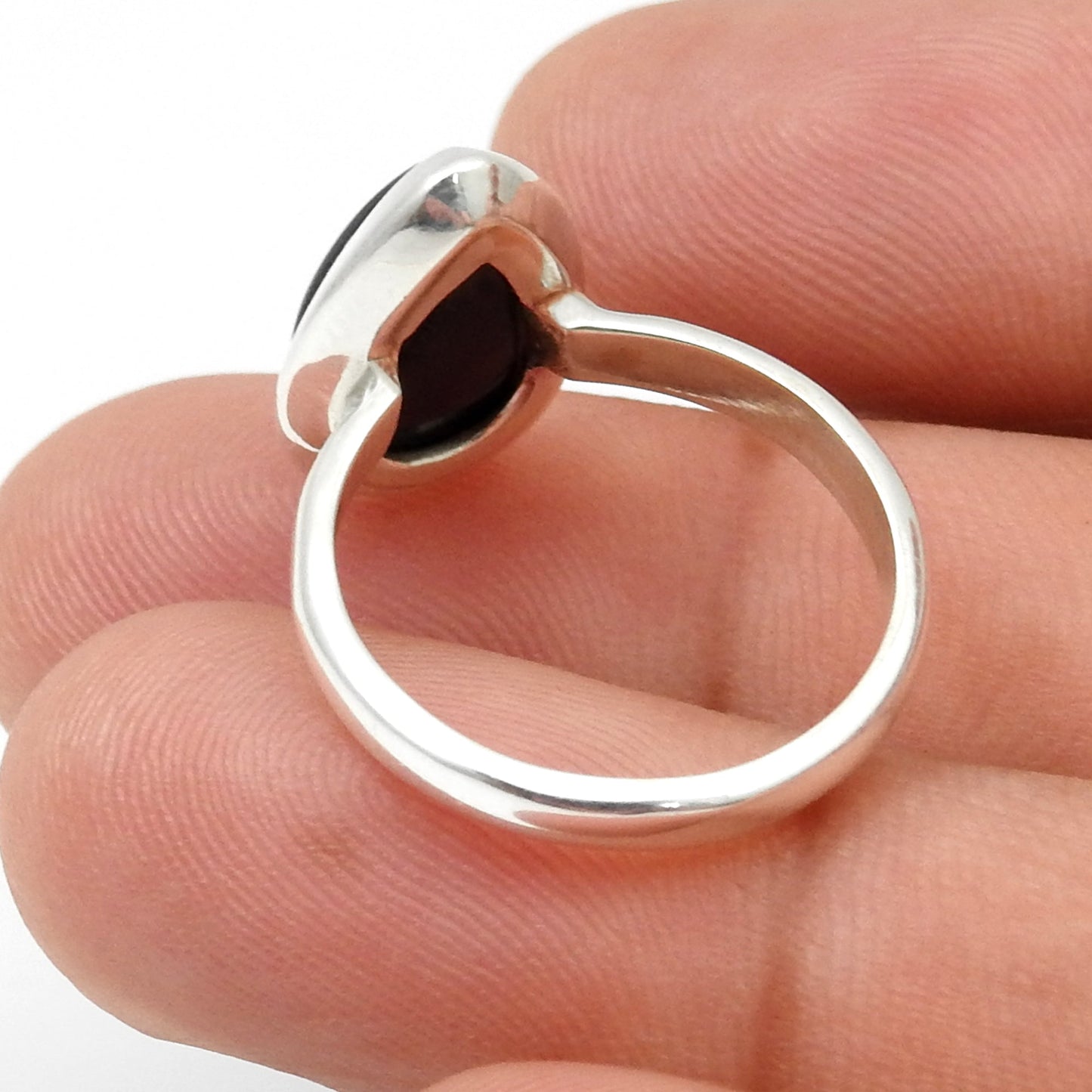 Natural Black Opal Sterling Silver Ethnic Wedding Band Anniversary Promise Ring