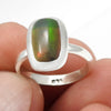 Christmas Gift Black Opal Gemstone Engagement Bezel Wife Band Ring Solid Silver