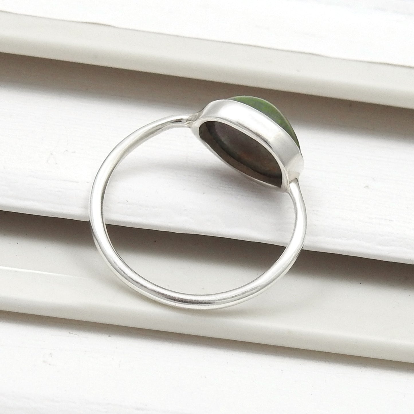 Natural Black Opal 925 Sterling Silver Ethnic Band Bezel Ring Jewelry