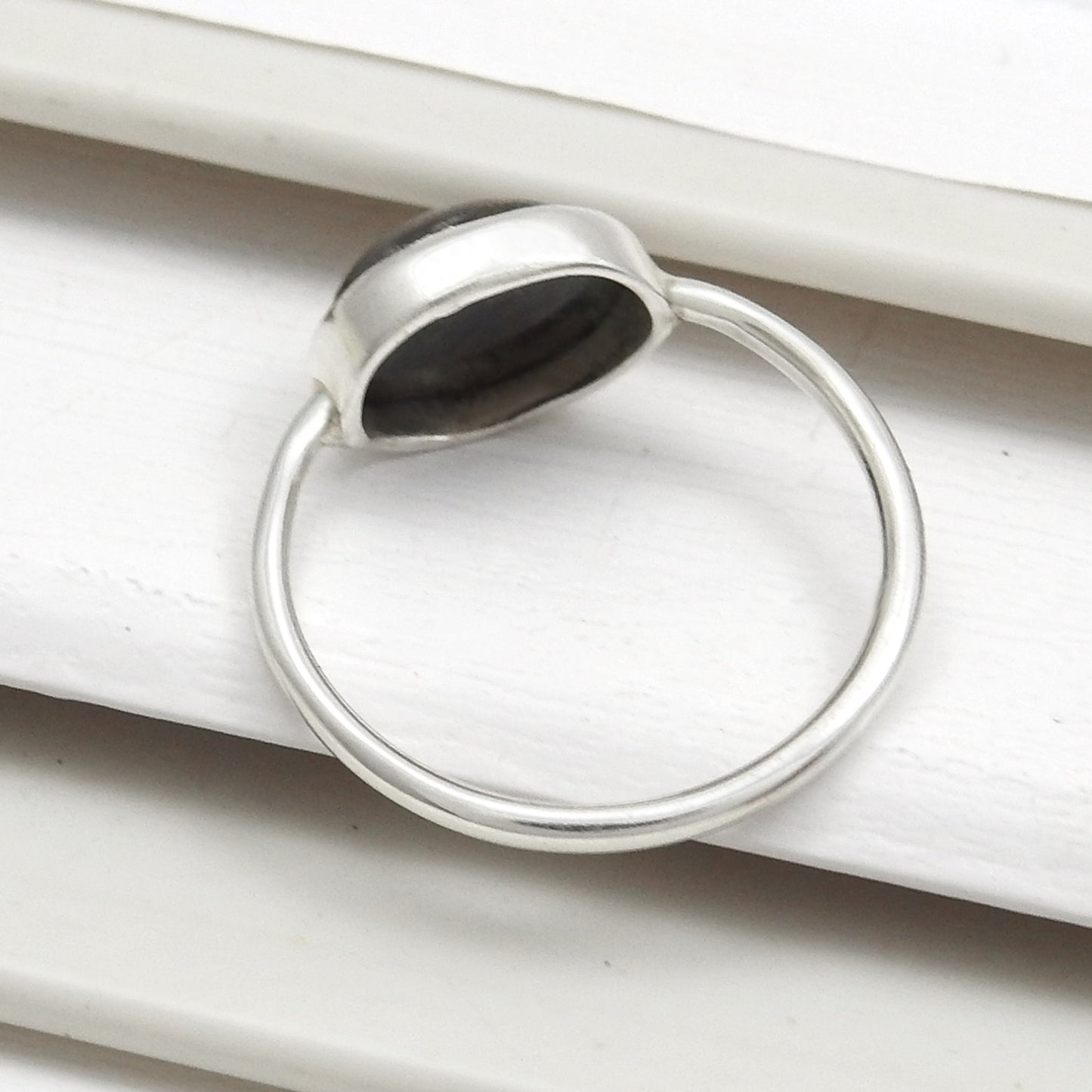 Oval Black Opal Stone 925 Sterling Silver Promise Engagement Band Boho Ring