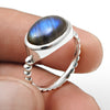 Natural Labradorite 925 Sterling Silver Boho Ring Handmade Jewelry