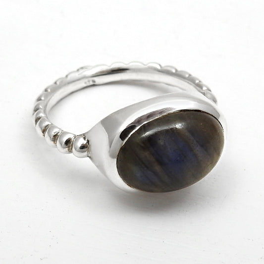 Natural Labradorite 925 Sterling Silver Boho Ring Handmade Jewelry
