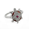 Cubic Zirconia 925 Sterling Silver Turtle Ring Women Jewelry