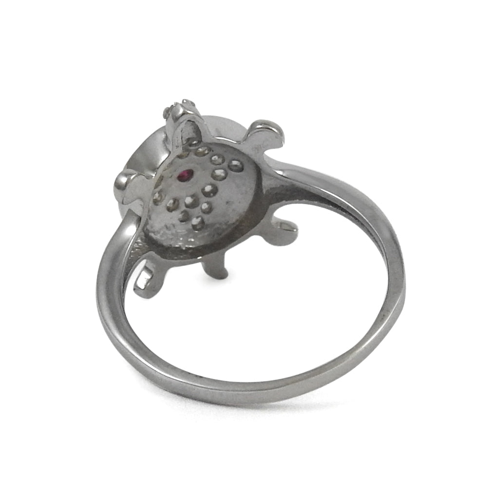 Cubic Zirconia 925 Sterling Silver Turtle Ring Women Jewelry
