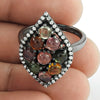 Tourmaline CZ Gemstone Ring 925 Sterling Silver Handmade Indian Jewelry