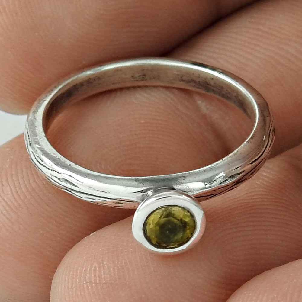 Natural Citrine Gemstone Cocktail Tribal Ring 925 Silver For Women P36