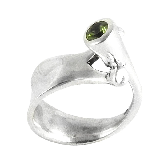 Gift For Her 925 Silver Natural Peridot Solitaire Vintage Ring L33