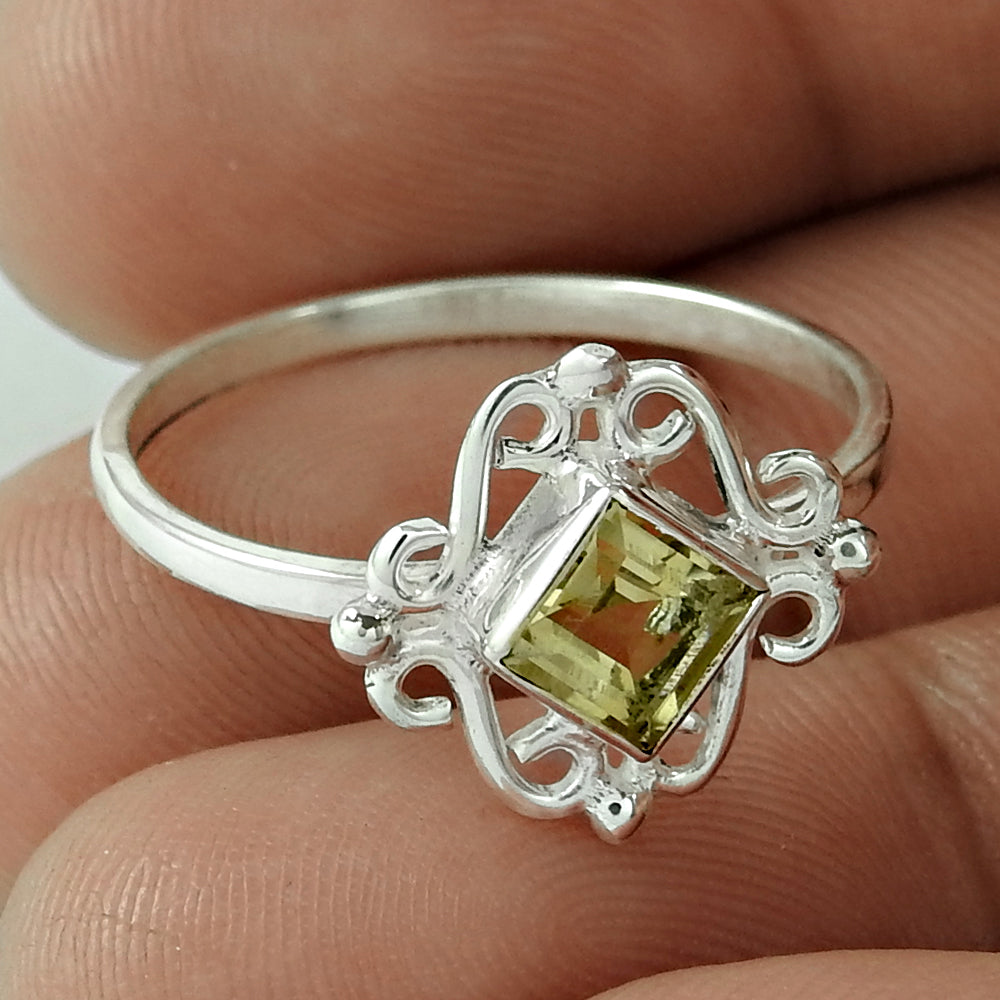 Gift For Woman 925 Silver Natural Citrine Cocktail Ethnic Ring Z26