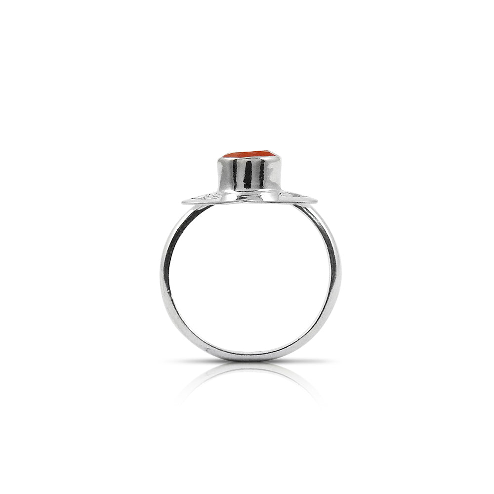 Gift Cocktail Ring 925 Silver Wholesale Jewelry Natural Carnelian E38