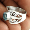 Gift For Her Topaz Stone Chunky Hippie Boho Ring 925 Sterling Silver V5