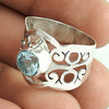 Gift For Woman Blue Topaz Gemstone Jewelry 925 Sterling Silver Ring U57
