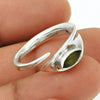 August Peridot Gemstone Solid Sterling Silver Band Bezel Elegant Ring