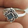Natural Labradorite Gemstone Statement Tribal Blue Ring 925 Silver G7