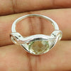 Oval Natural Crystal Vintage Anniversary Solitaire Ring 925 Solid Silver