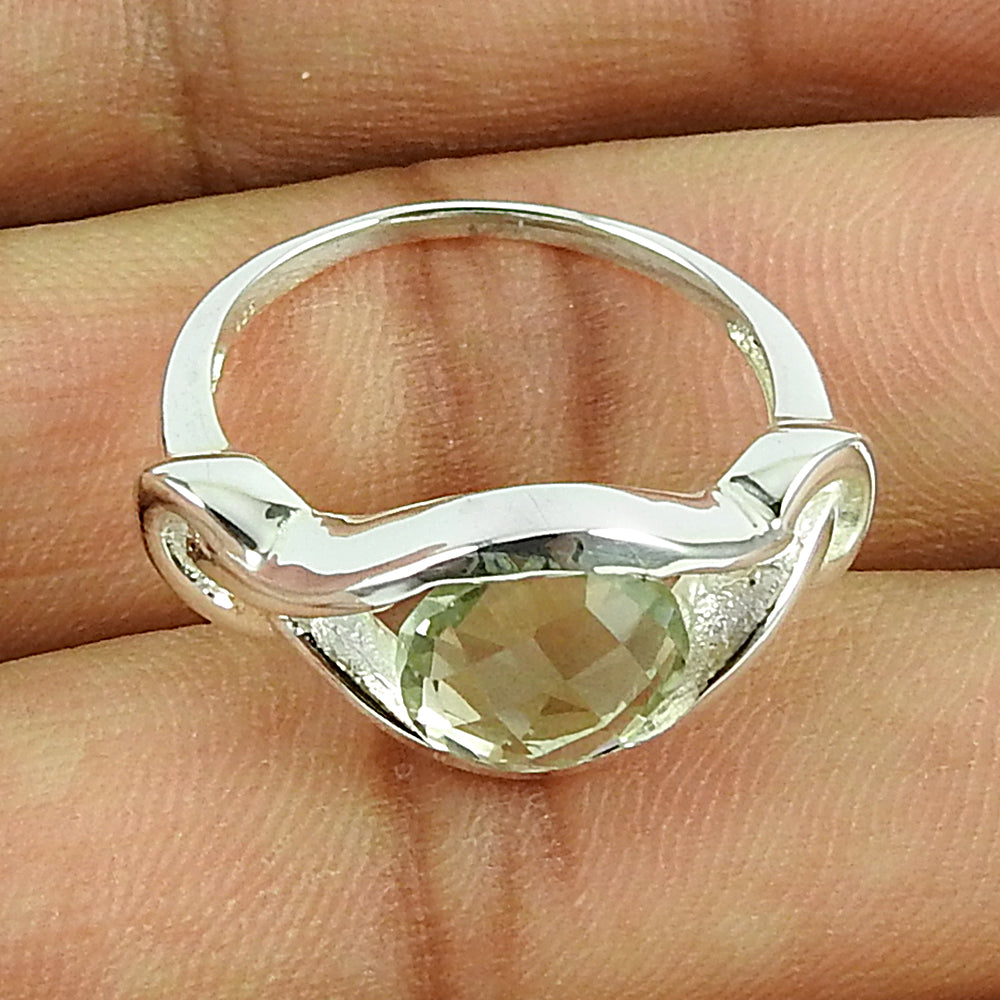 Oval Natural Crystal Vintage Anniversary Solitaire Ring 925 Solid Silver