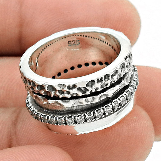 Natural Cubic Zirconia Bohemian Ring 925 Silver Wedding Gift For Her