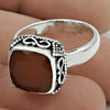 Natural Carnelian Bezel Ethnic Statement Sister Boho Ring 925 Solid Silver