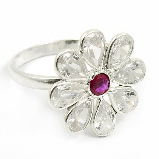 Engagement Ring Cubic Zirconia 925 Solid Silver Cocktail Ring