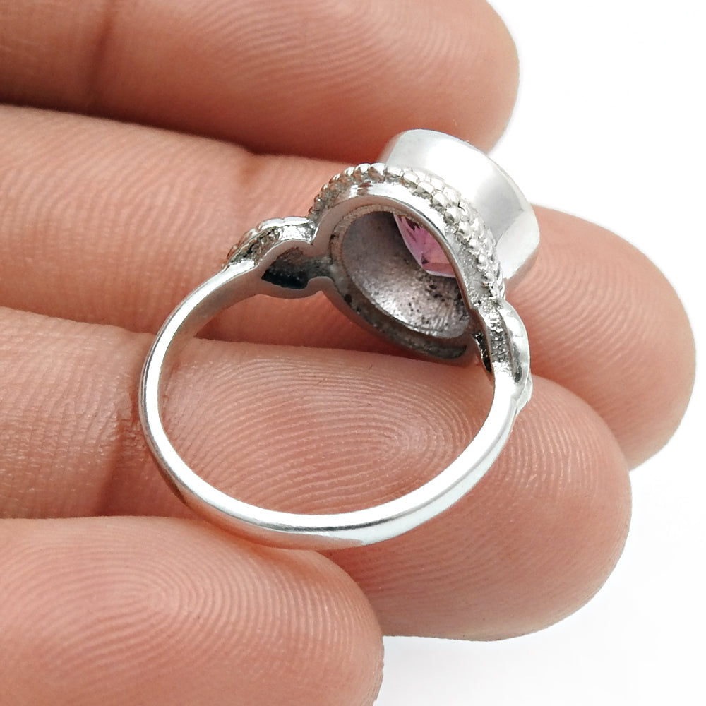 Natural Amethyst Gemstone Cocktail Ring 925 Silver Wholesale Jewelry Z12