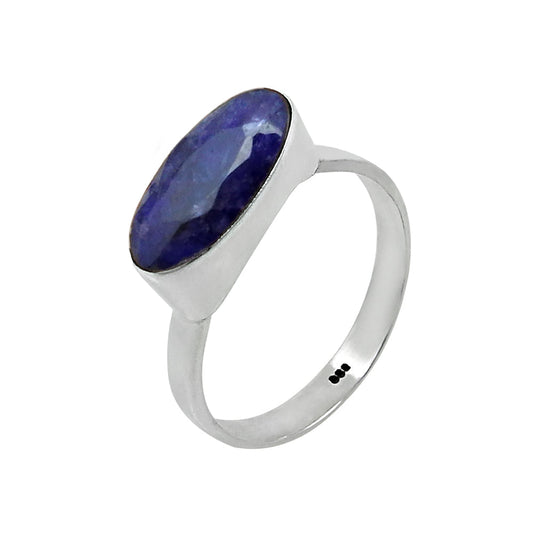 Natural Blue Sapphire 925 Sterling Silver Ring Jewelry