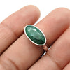 925 Silver Natural Emerald Gemstone Trendy Cocktail Ring Women Jewelry