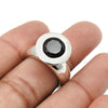 Gift For Woman Cocktail Ring 925 Silver Natural Black Onyx Gemstone H28