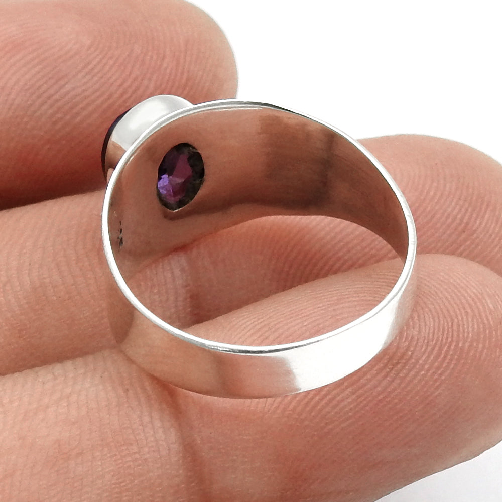 Amethyst Stone Solid Sterling Silver Cocktail Daughter Gift Ring Jewelry