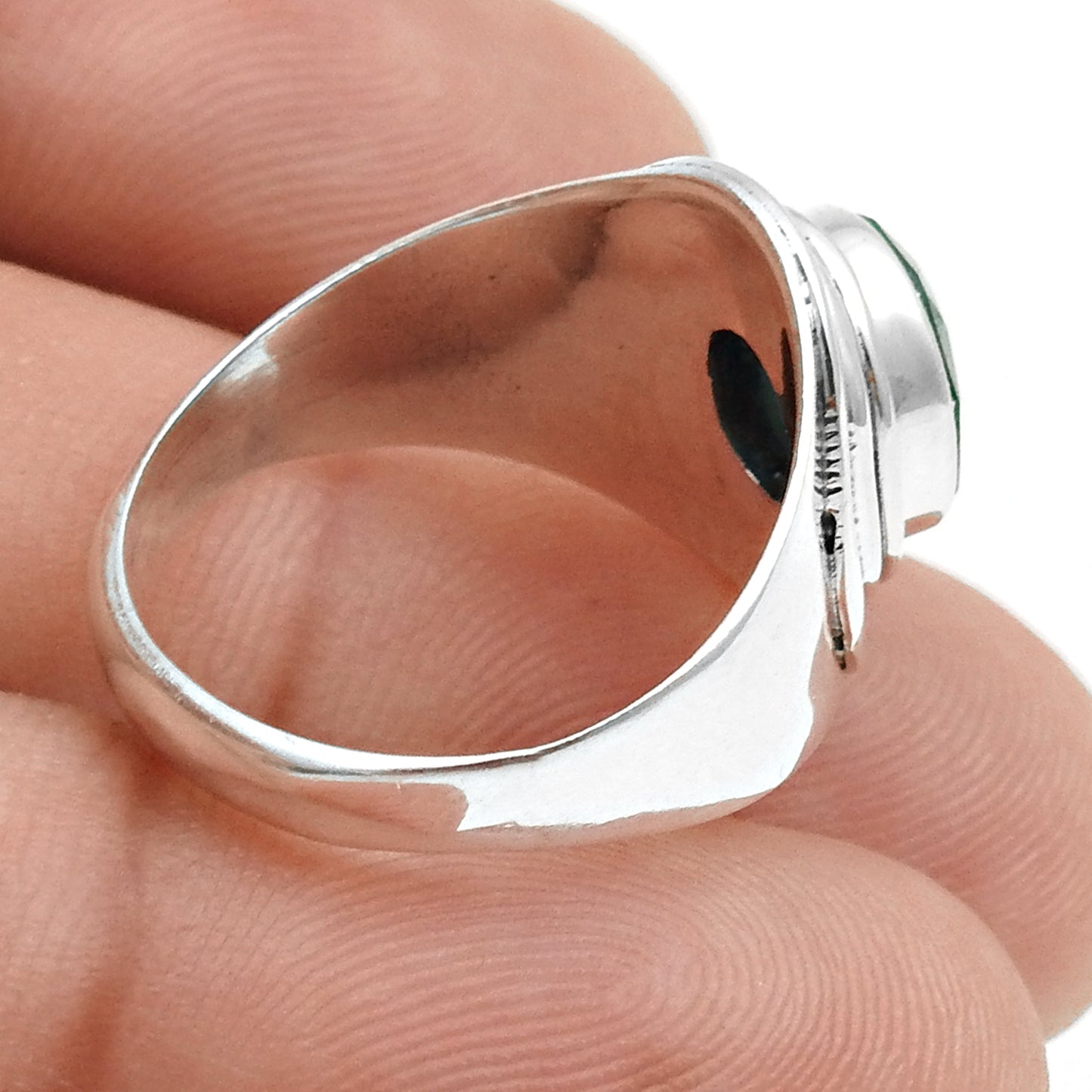 Natural Emerald Solid Sterling Silver Cocktail Birthday May Ring Jewelry