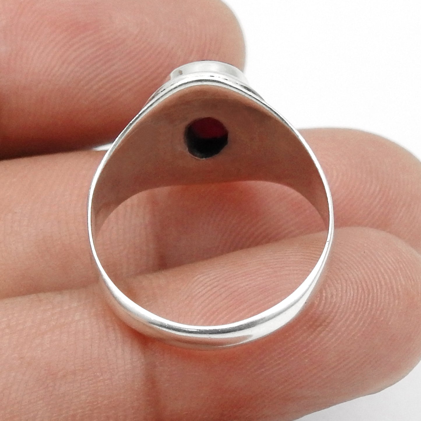Natural Ruby Band Birthday Daughter Gift Ring Jewelry 925 Solid Silver