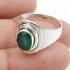 Oval Natural Green Onyx 925 Solid Silver Wedding Bezel Band Ring Jewelry