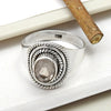 Oval Rose Quartz Gemstone Bezel Cocktail Wife Ring Jewelry 925 Solid Silver