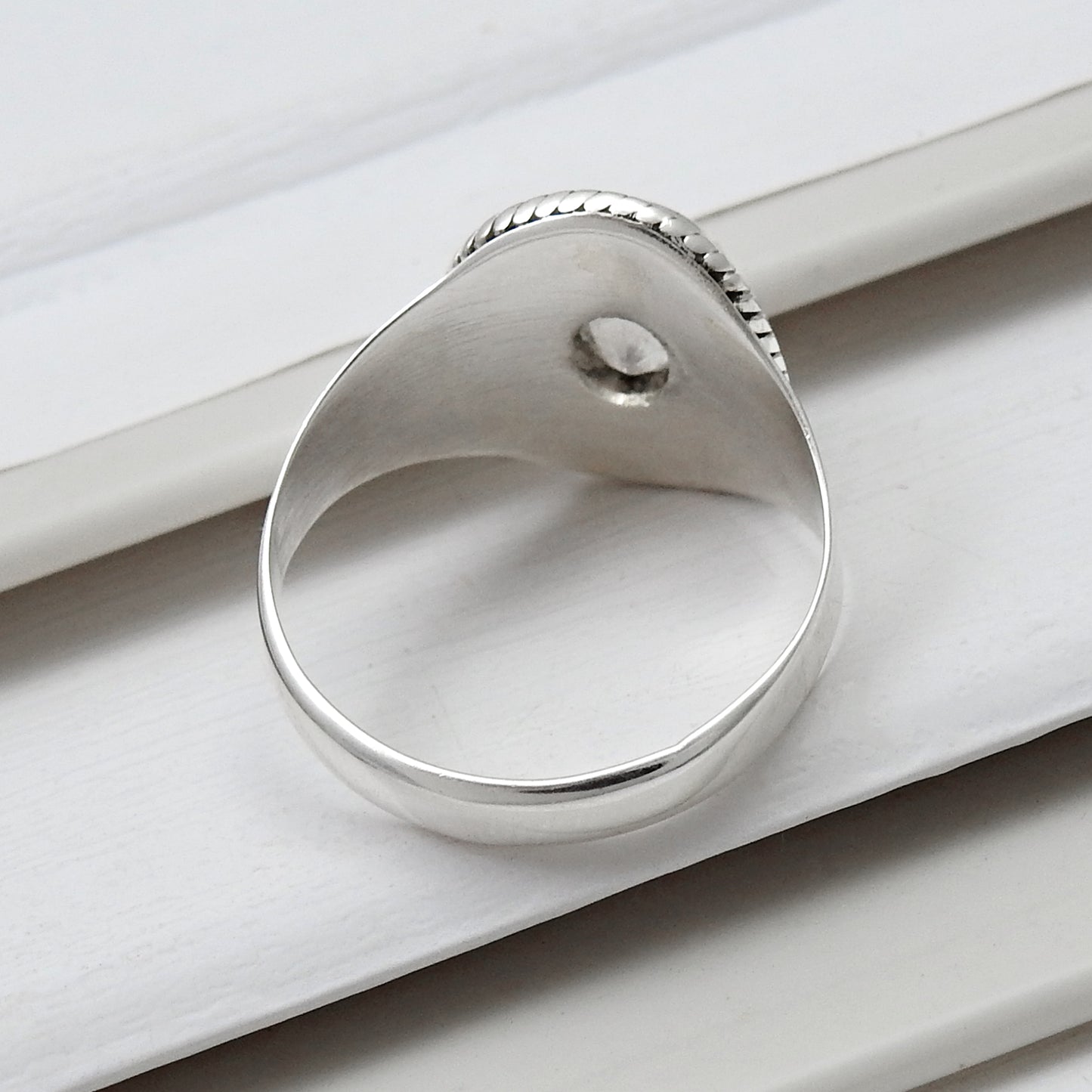 Oval Rose Quartz Gemstone Bezel Cocktail Wife Ring Jewelry 925 Solid Silver