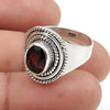 Natural Red Garnet 925 Sterling Silver Anniversary Gift Ring