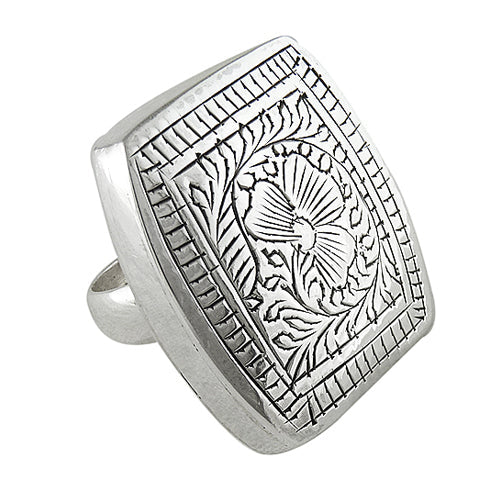 Solid 925 Sterling Silver Engraved Ring Handmade Artisan Jewelry