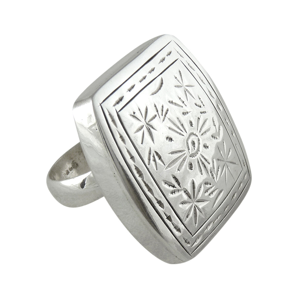 Genuine Solid 925 Sterling Silver Engraved Ring Classic Band for Men Women