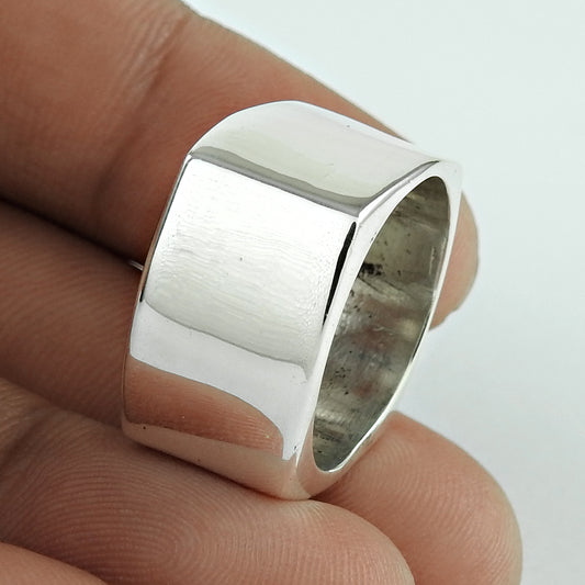 Handcrafted Vintage Solid 925 Sterling Silver Ring Unisex Jewelry