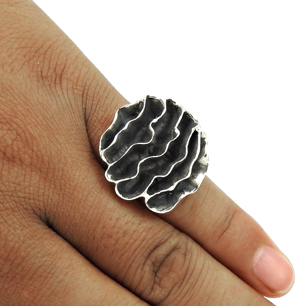 Solid Vintage 925 Sterling Silver Ring Unique Handmade Band Gift