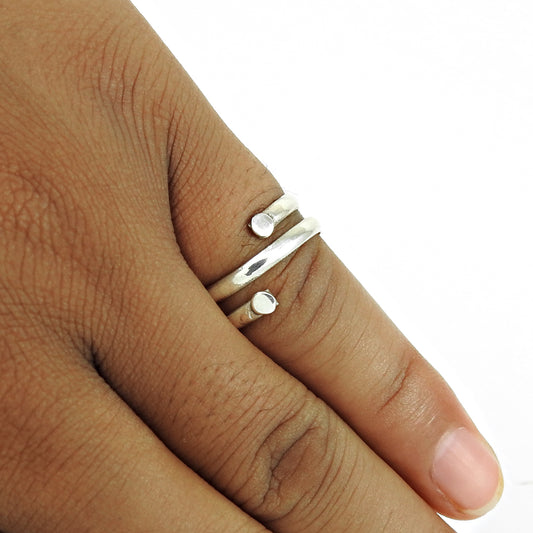 Solid Sterling Silver Handmade Ring Unique Bohemian Unisex Design
