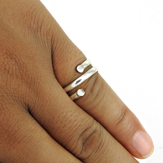 Solid Sterling Silver Handmade Ring Unique Bohemian Unisex Design