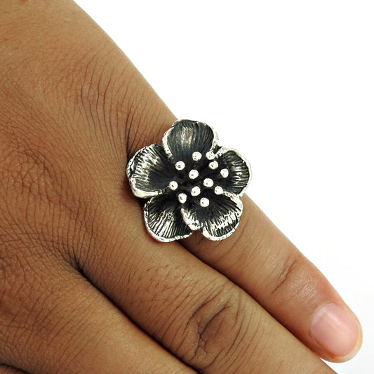 Vintage 925 Silver Handmade Ring Retro Antique Band Jewelry