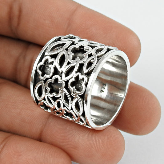 Statement Band Ring 925 Solid Sterling Silver Handmade Jewelry