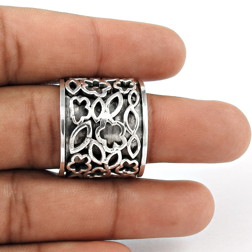 Statement Band Ring 925 Solid Sterling Silver Handmade Jewelry