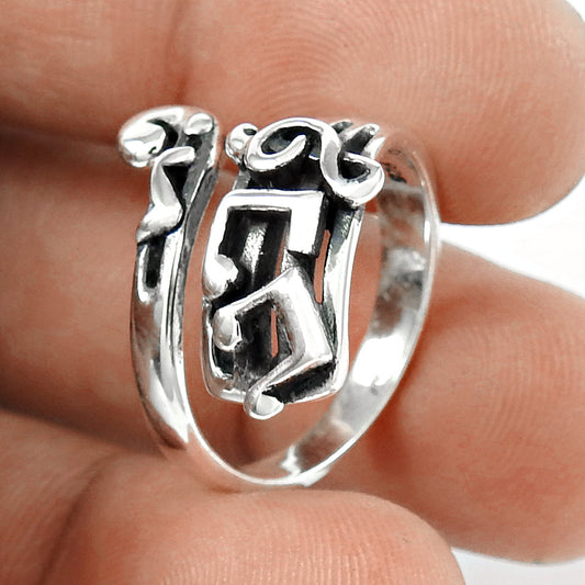 925 Solid Sterling Silver Music Sign Statement Ring
