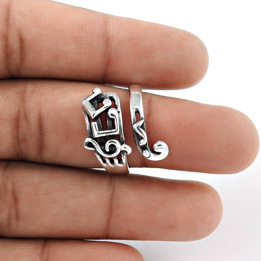 925 Solid Sterling Silver Music Sign Statement Ring