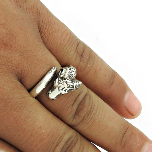 925 Solid Sterling Silver Sheep Ring