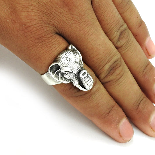Elephant Ring 925 Solid Sterling Silver Statement Jewelry