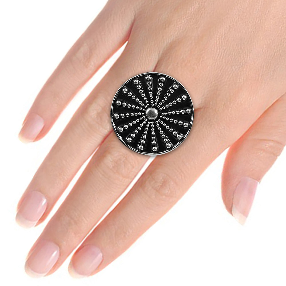Indian Artisan Jewelry 925 Solid Sterling Silver Statement Ring