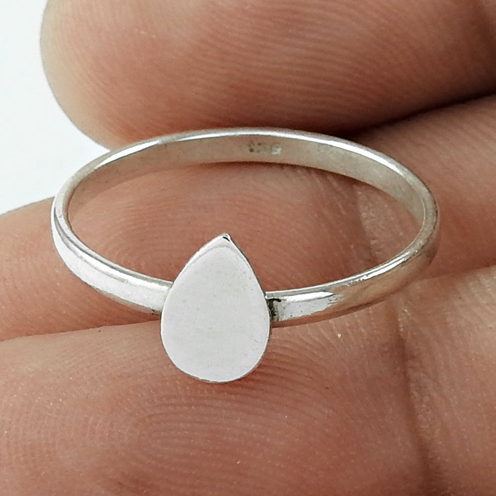 Artisan 925 Solid Sterling Silver Jewelry Cocktail Drop RingR17